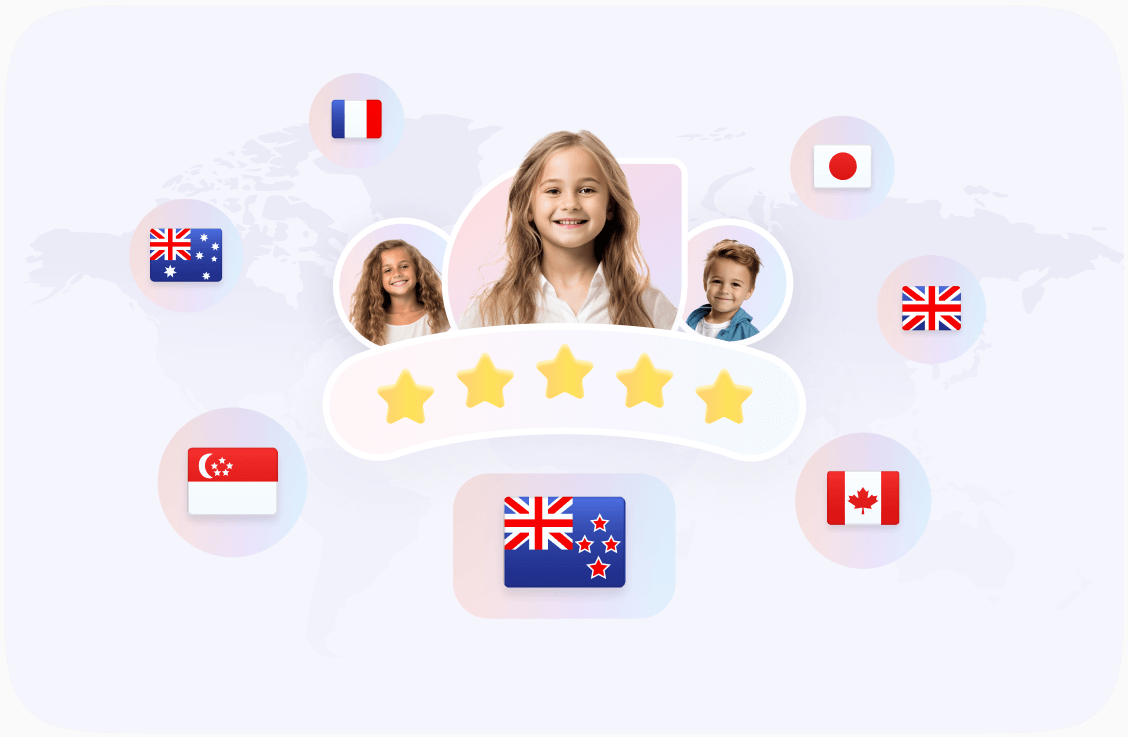 24/7 global classes with dedicated teachers and time slots.